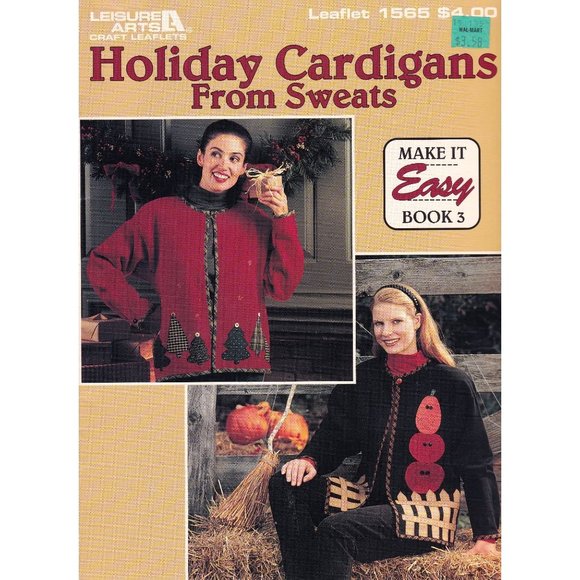 Vintage Applique Patterns, Holiday Cardigans from Sweats Leaflet 1565, Leisure - Picture 1 of 2